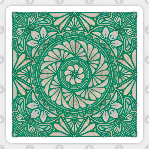 Pasifika teal green Sticker by AprilAppleArt